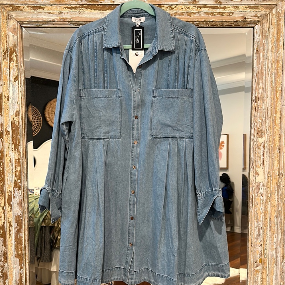 Fate Denim Blue Mini Dress